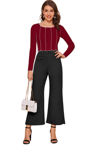 À la mode marron femmes Western hauts dernière Collection vêtements de bureau débardeur manches Style approvisionnement en gros pour les filles et les femmes - Product Image 5