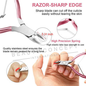 Poignée de couleur rose coupe-ongles personnalisé sur mesure dissolvant de peau morte pince ongles par Beauty Concept International durable - Product Image 5