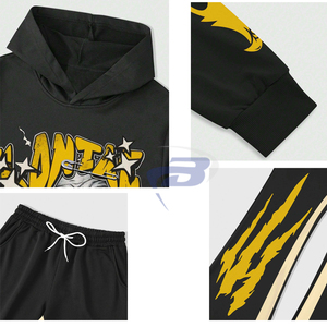 survêtements pour hommes Men's Winter Printed Breathable Lightweight Windproof Hoodie Jogger Pants Streetwear <b>Tracksuit</b> - Product Image 3