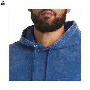 Sweat à capuche personnalisé vintage 100% coton pour l'hiver pantalon de survêtement jogging deux pièces survêtement homme lavé à l'acide - Product Image 3