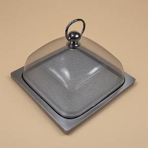 Decorative Cake <b>Dome</b> With Polished Wooden Base And Transparent <b>Glass</b> Cover Artisan Handmade Offering Decorative Accent - Product Image 1