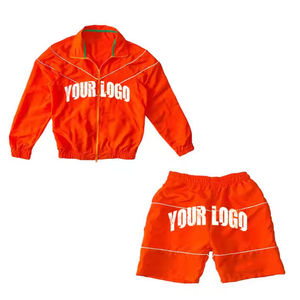 Conjunto de pantalones cortos con cremallera estampado cintura elástica chándal cortavientos Antiestático de algodón 100% personalizado al por mayor para otoño 2025 - Product Image 4