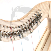 34-String Lever Harp Stand (Round Back Natural Ash Premium Quality Durable Nylon Guitar Strings Beginner Pro Made UNBRIDLEDS