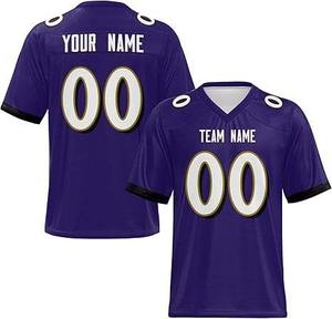 Camiseta de fútbol americano Directo de fábrica Uniformes de equipo personalizados Malla transpirable Tamaño XL Camiseta deportiva impresa por sublimación corta - Product Image 1