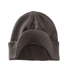 Mens <b>Womens</b> Acrylic Knitted Warm Sports Beanie Caps With <b>Visor</b> Brim Wholesale Digital Printing Methods - Product Image 2