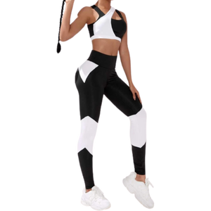 2023 verano gimnasio Fitness conjunto alto elástico cómodo para mujeres secado rápido mujeres Leggings Sets2023 verano gimnasio Fitness conjunto alto St - Product Image 2