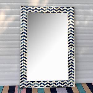 Elegante Espejo de Pared Moderno con Incrustaciones de Hueso, Marco de Madera Hecho a Mano, Espejo Decorativo Ecológico para Decoración de Paredes del Hogar, Hoteles y Boutiques - Product Image 4