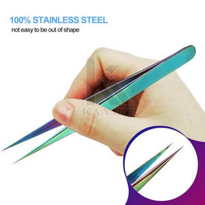 Nouveauté KAAMIR INSTRUMENTS KI-EL-10 Pince à épiler pour cils en acier inoxydable de haute qualité, pointe lisse de 10 mm, durable et légère - Product Image 4