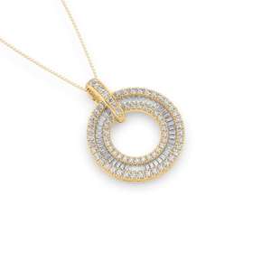 Moissanite Infinity <b>Fine</b> <b>Jewelry</b> <b>Set</b> Pendant Necklace with Gold Plating for Engagement & Anniversary - Product Image 1