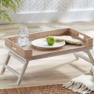 Plateaux de support en rotin en osier de haute qualité tissés à la main avec plateau de service en bois en gros de l'usine du Vietnam - Product Image 6