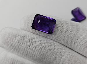 พลอยอะมีทิสต์สีม่วงธรรมชาติคุณภาพสูงจากโรงงานโดยตรง สำหรับงานประดิษฐ์เครื่องประดับ ขนาด 10x12 มม. รูปทรงแปดเหลี่ยม - Product Image 3