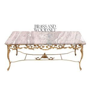 Ensemble de table console en marbre de luxe avec cadre doré - Product Image 2