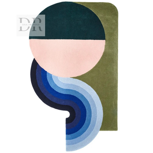 Alfombra minimalista moderna tejida a mano con mechones de lana, forma Irregular abstracta para el hogar, comedor, baño u oficina, tamaño personalizado - Product Image 4