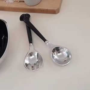 Gold Polished Stainless Steel Tableware <b>Salad</b> <b>Server</b> With Sleek Handles For Restaurants Events And Catering - Product Image 2