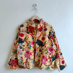 Chaqueta Bomber Reversible de Terciopelo con Estampado de Jungla, Ecológica, con Relleno 100% Algodón, Corta - Product Image 1