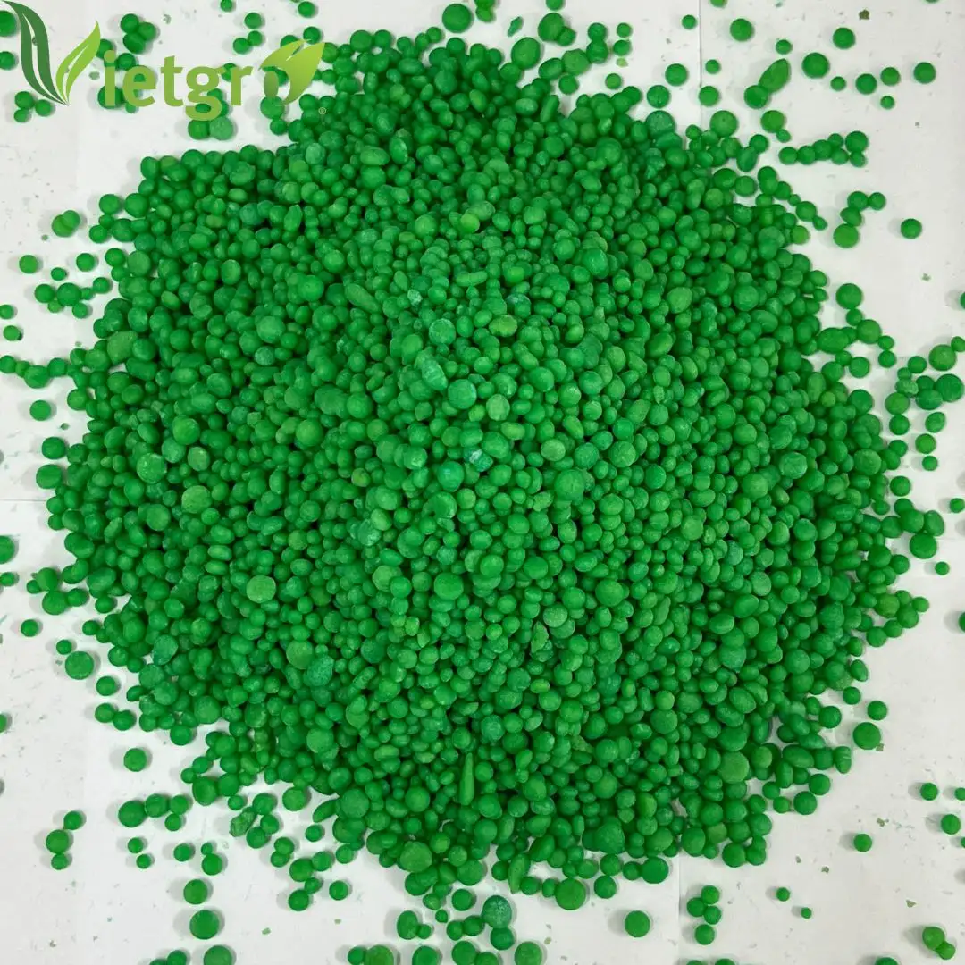 Tüm pazarlar için vietgranular granüler bileşik NPK 20-20-15 tarım gübresi-yeşil granüler-oem çantası
