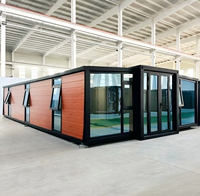 Conteneur habitable extensible à double aile de 30 pieds, cabine préfabriquée personnalisée, installation rapide, conteneur de stockage extensible
