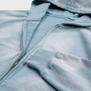 OEM ODM Vêtements pour hommes Impression par transfert de chaleur Style fermeture éclair Vêtements de mode Manches longues Sweats à capuche 100% coton pour hommes - Product Image 4