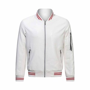 OEM Service Adults Bomber <b>Jackets</b> in <b>White</b> Color Full Sleeves <b>Man</b> Stylish Windbreaker <b>Jackets</b> With Custom Design - Product Image 1
