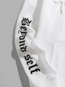 Boxy Fit 500gsm personnalisé unisexe surdimensionné lourd 100% coton sans ficelle Double couche à capuche - Product Image 4