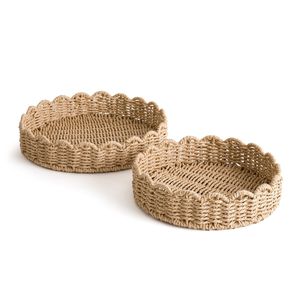 Cesta de ratán elegante para organizar revistas, libros, artículos para el hogar y accesorios decorativos en salas de estar - Product Image 1