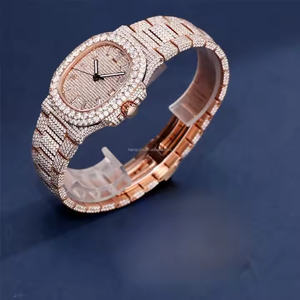 Reloj de Lujo para Hombre con Cuarzo, Diamantes Moissanite, Correa de Acero Inoxidable, Caja de 5 mm, Cristal de Zafiro, Día/Fecha, para Caballeros Profesionales - Product Image 5