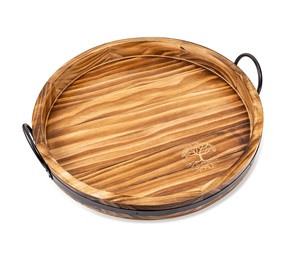 AK Plateau rectangulaire en bois de style moderne en laiton couleur séquoia Taille personnalisée Lot de 3 pour décor de table/décor d'hôtel - Product Image 5