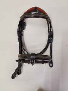 Top Selling English Saddle Horse Bridle Leather Noseband & <b>Reins</b> in Black Brown Tan Variety of Colors - Product Image 4