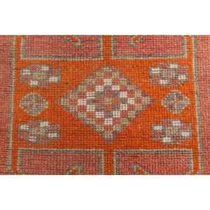 Alfombra turca de 2.8x10.9 pies, alfombra marroquí vintage naranja - Product Image 3