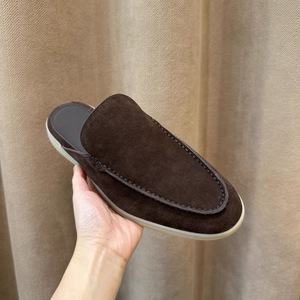 Nuevas Pantuflas <span class=keywords><strong>de</strong></span> <span class=keywords><strong>Verano</strong></span> <span class=keywords><strong>para</strong></span> <span class=keywords><strong>Hombre</strong></span>, <span class=keywords><strong>de</strong></span> Gamuza <span class=keywords><strong>de</strong></span> Oveja Genuina, Diseño Slip-On con Punta Redonda, Estilo Mocasín Plano, Tallas Grandes, <span class=keywords><strong>para</strong></span> Uso en Exteriores - Product Image 4