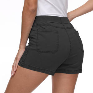 Pantalones cortos de motociclista lisos de cintura alta para correr y entrenamiento para mujer - Product Image 6