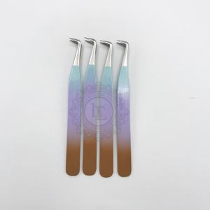Pinces à cils en acier inoxydable de qualité supérieure, personnalisées, avec revêtement coloré, pointues, à manche lisse et durables - Product Image 2