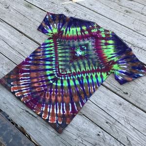 Camiseta Tie-Dye Moderna para Hombre, Estilo Veraniego, Cuello Redondo, Holgada, Informal, con Estampado Degradado, 100% Algodón Jersey, 180g - Product Image 3