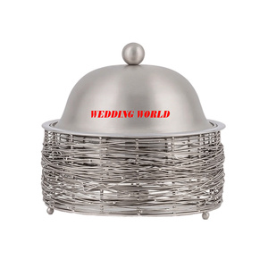 Calentador de comida de metal de forma redonda Cazuela de diseñador hecha a mano de calidad superior Venta caliente al por mayor Hotpot elegante - Product Image 6