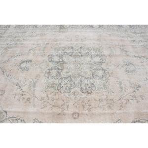 พรมตุรกี ขนาด 8.4x11.7 ฟุต พรมวินเทจ พรมขนสัตว์ขอบสีเทา - Product Image 4