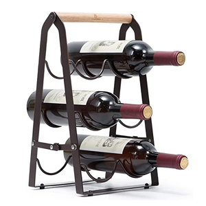 Champagne Storage 6 Bottles Standing Red Wine <b>Display</b> Rack Bar Decorative Cabinet <b>Table</b> Countertop Iron Wine Stand Holder - Product Image 1