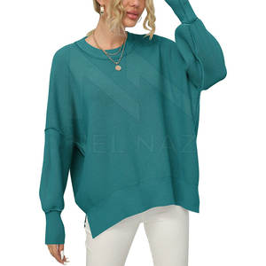 Jersey de punto ligero de manga larga para mujer, suéter de cuello redondo informal para invierno - Product Image 2