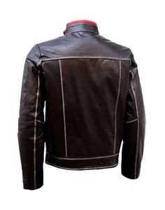 Haute qualité personnalisé Vintage noir véritable moto veste décontracté mode motard Style col montant Satin respirant tissu 4XL - Product Image 3