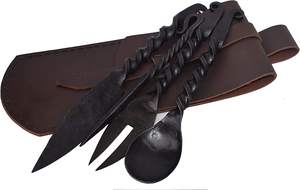 Handle 304 Stainless Steel Salad Server New Metal Cutlery Set for Kitchenware New Medieval Spoon and Fork in New Style - Product Image 2