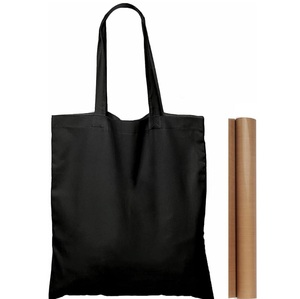 Bolsa de Compra Reutilizable de Alta Calidad, 100% Algodón, Mini, Color Negro, Cierre de Hombro, con Logotipo Personalizado - Product Image 1