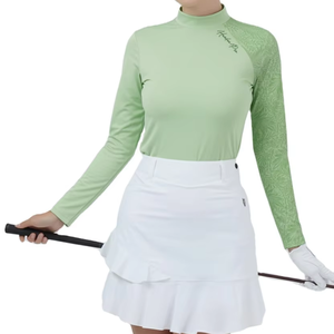 Chemise décontractée florale pour femme, tricotée, séchage rapide, extensible dans les 4 sens, vêtement de performance teint, OEM/ODM, logo personnalisé, vente en gros, prête à l'emploi - Product Image 1