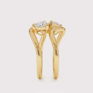 แหวนหมั้นเพชรทรงลูกแพร์เพาะเลี้ยงในห้องปฏิบัติการ ได้รับการรับรองจาก IGI ตัวเรือนทองคำขาว/โรสโกลด์/ทองเหลือง 9K - Product Image 2