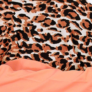 Ensemble de survêtement pour femme, imprimé léopard orange, manches longues, col rond, coupe sportive, pantalon long, respirant, en spandex et polyester - Product Image 6