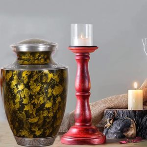 Cremation Urn <b>for</b> Human <b>Ashes</b> Personalized Finish Metal Funeral Urn with Velvet Bag (<b>Keepsake</b>) - Product Image 2