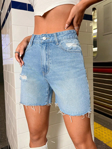 Pantalones vaqueros de Mujer personalizados al por mayor pantalones cortos vaqueros de talle bajo pantalones vaqueros de mujer de alta calidad pantalones cortos calientes vaqueros de Mujer - Product Image 5