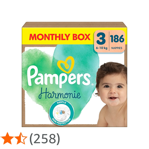Couches Pampers Harmonie Taille 3, 186 couches, 6 kg-10 kg, Protection douce pour la peau avec 100% PampersProtection - Product Image 1