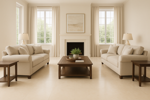 600x600mm ánh sáng kem Sứ sàn gạch đá cẩm thạch mờ nhìn với tĩnh mạch mềm mại cho thiết kế nội thất thanh lịch - Product Image 2