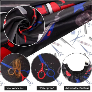 Cape de barbier élégante pour hommes Cape de coupe de cheveux imperméable pour professionnel - Product Image 5