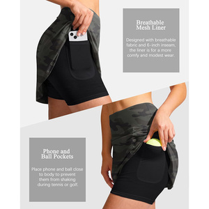 Short de golf respirant pour femmes avec matière extensible à impression personnalisée OEM, parfait pour les événements de marque et de fitness de vêtements de sport - Product Image 5