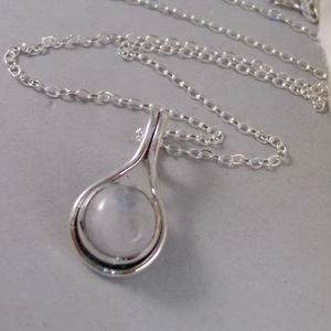 Collar con colgante de piedra lunar de Plata de Ley 925 para mujer, joyería de piedras preciosas hechas a mano - Product Image 3